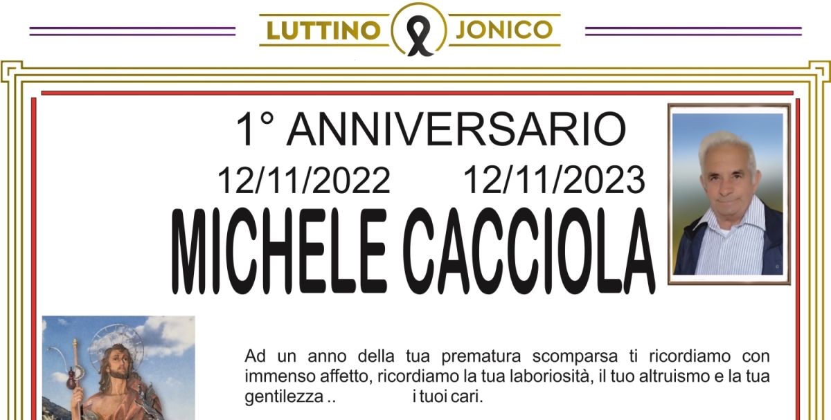 Anniversario Michele Cacciola Luttino.it