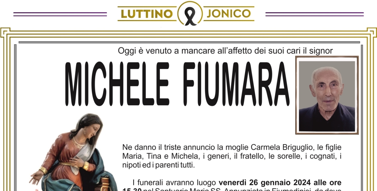 Necrologio Michele Fiumara Luttino.it